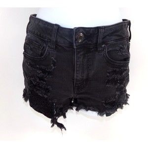 American Eagle outfitters super stretch hi-rise shortie black Size 2
